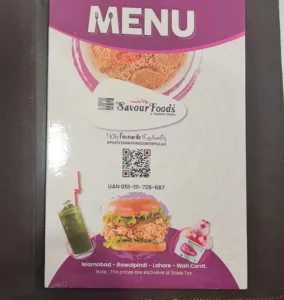 Savour Foods Peshawar Road Menu