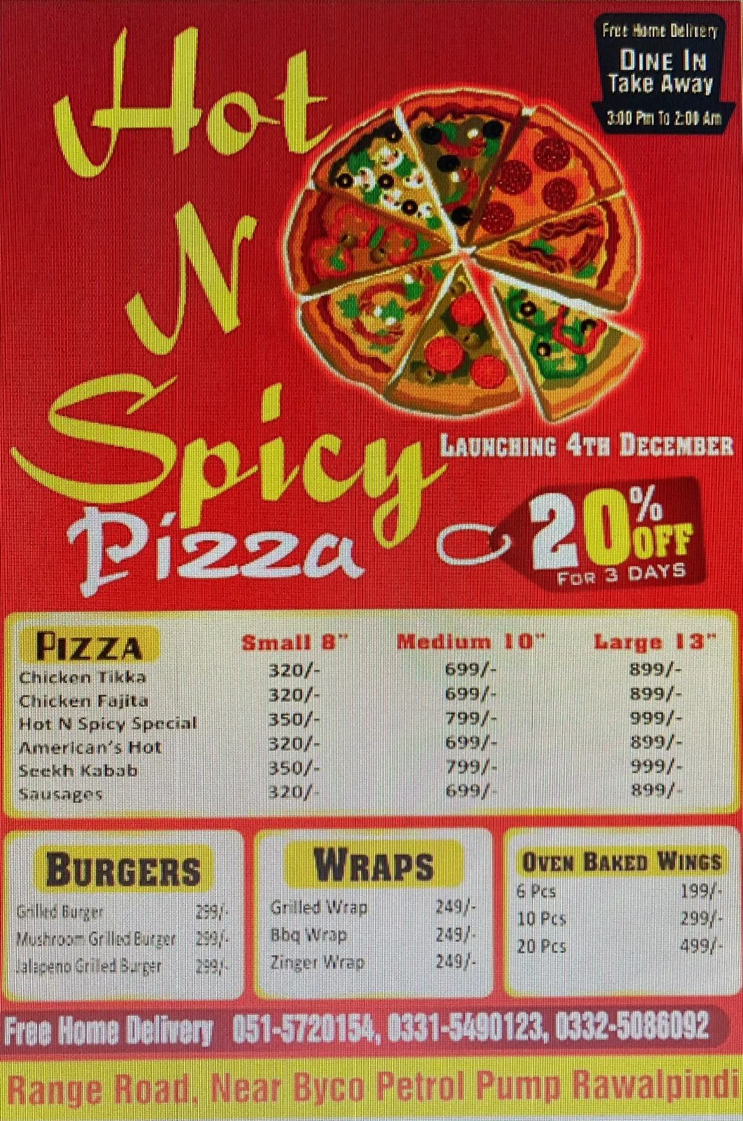 hot n spicy menu