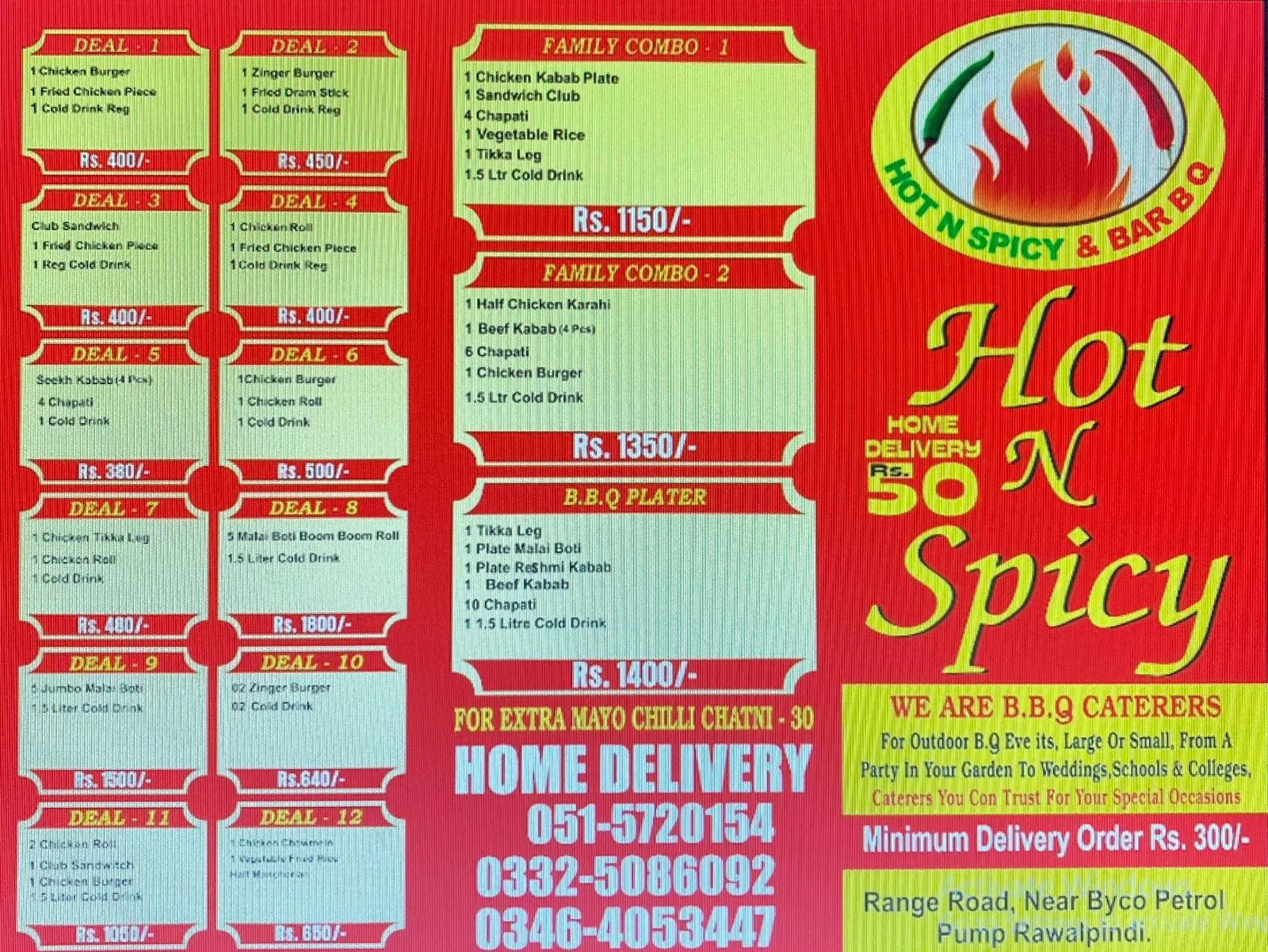 hot n spicy menu