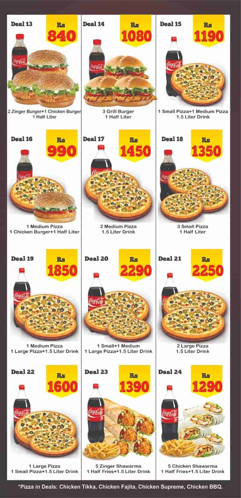 King burger Lahore Pizza deals