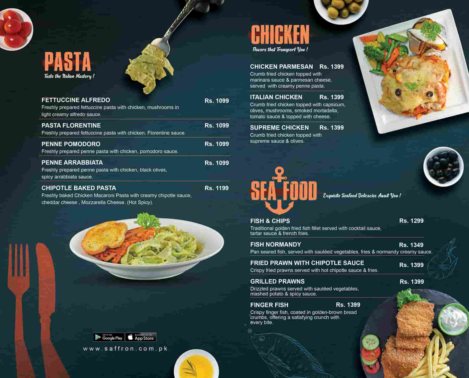 Saffron Foodies Menu 