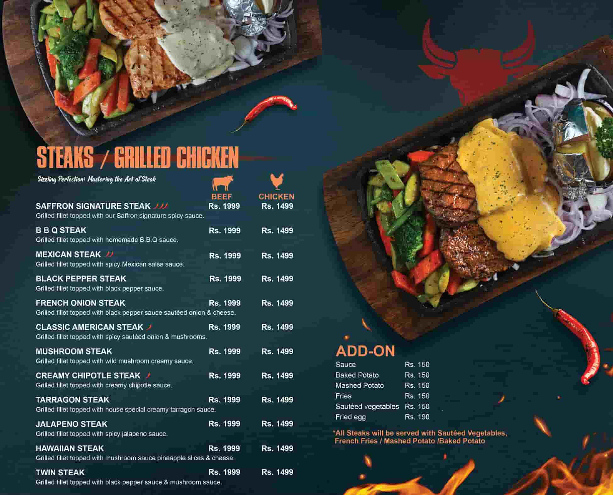 Saffron Foodies Menu 