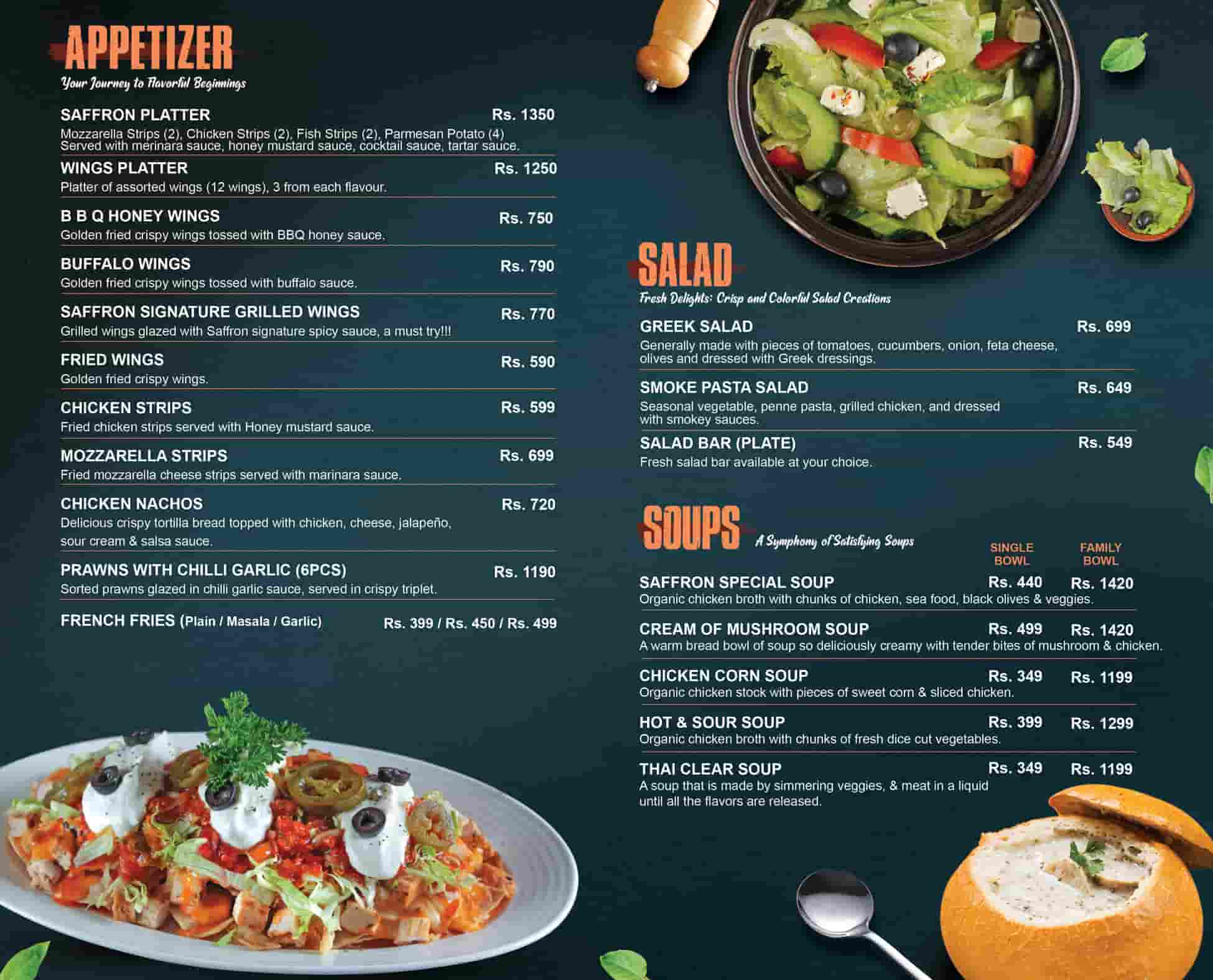 Saffron Foodies Menu 